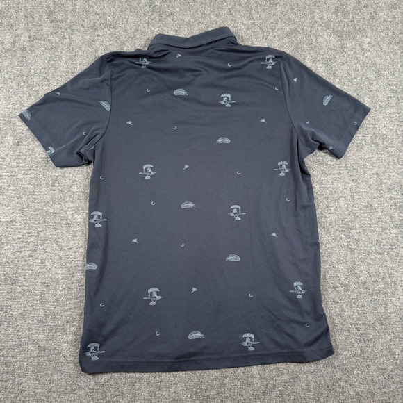 Travis Mathew Polo Shirt XXL Golf Blue Hula‎ Girl Feather Print Men's - Picture 5 of 7